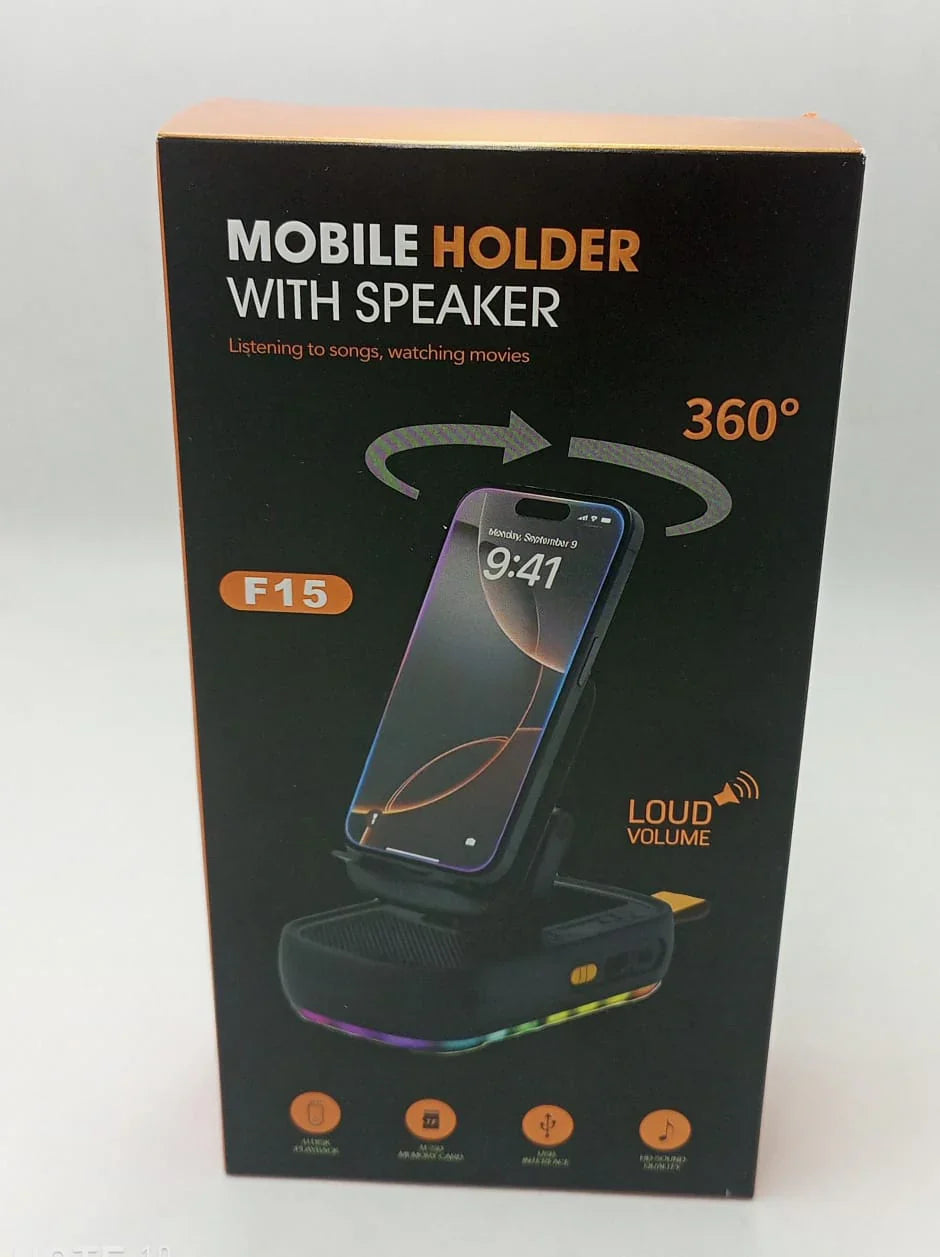 أفضل حامل جوال مع مكبر صوت بلوتوث F15 – عرض مميز لفترة محدودة Best Mobile Holder with Bluetooth Speaker F15